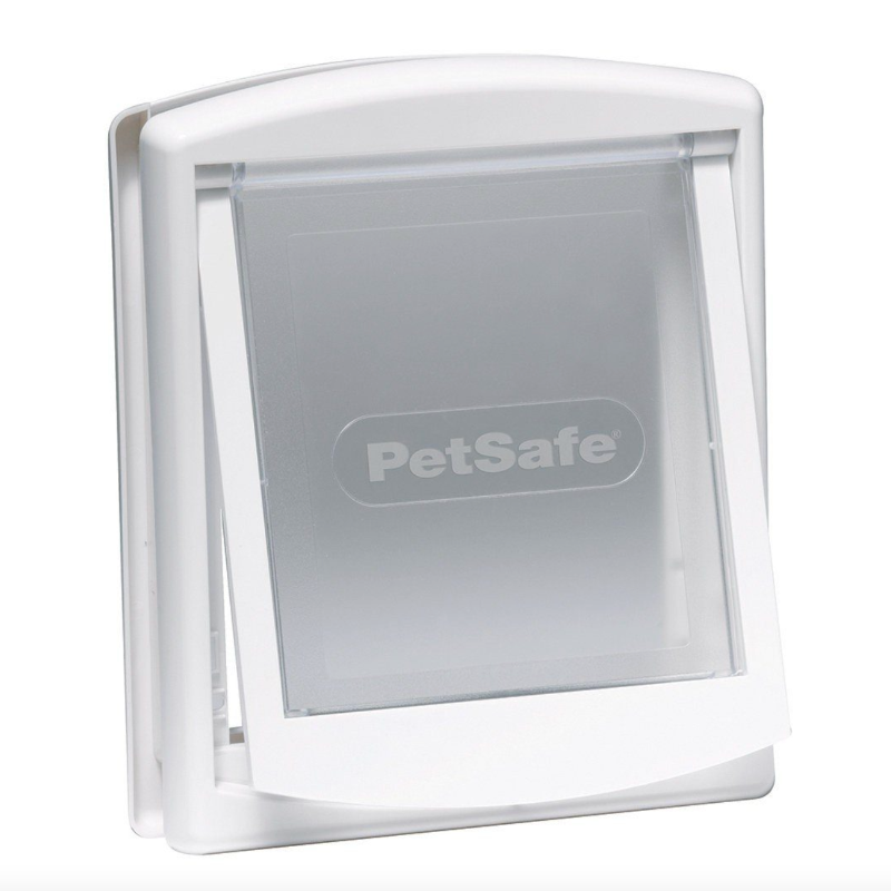 Hundeklappe Mittel Weiss / Für Hunde bis 18 kg